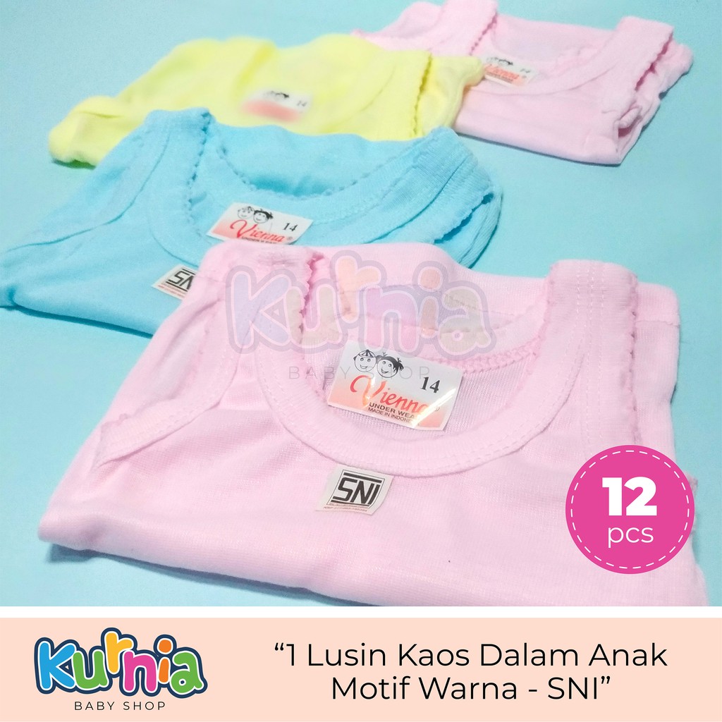 1 Lusin Kaos Dalam Anak / Singlet Bayi Laki Perempuan / Perlengkapan Bayi - SNI