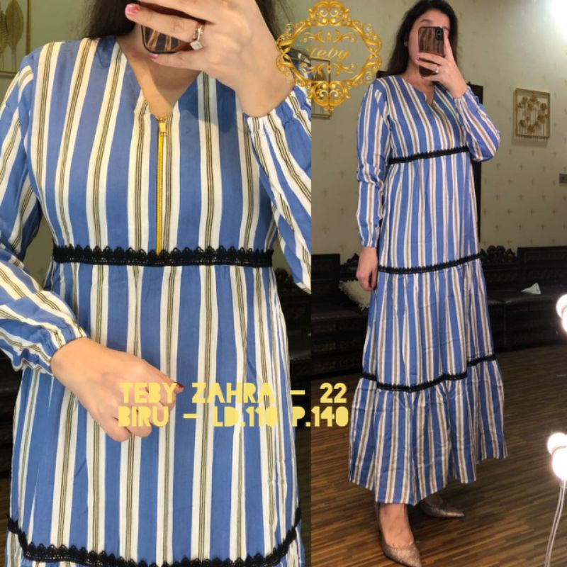 TEBY DASTER ARAB ZAHRA FLOWER RAINBOW SERIES RAYON VISCOSE ALL SIZE ORI-BIRU 022