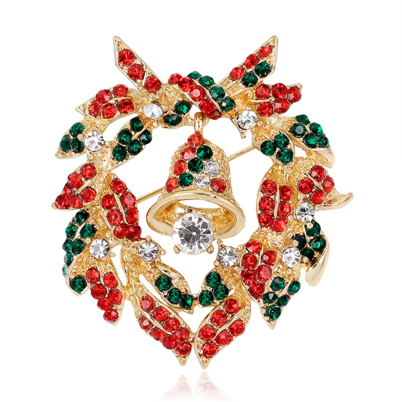 SIY  Christmas Brooch Pins Shiny Garland Bell Jewelry Fashion Women Gifts Decoration