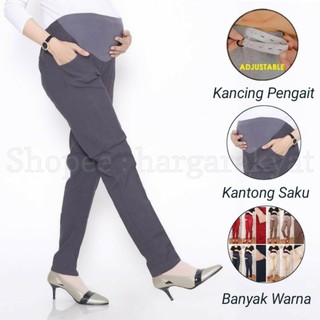 Image of Celana HAMIL KERJA MATERNITY JUMBO Baggy Pants Bumil Celana Kerja Ibu Hamil Nyaman Aman Murah