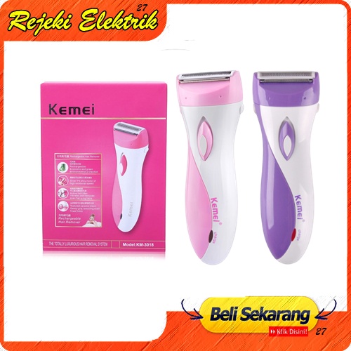 Kemei KM 3018 Alat cukur Bulu Sensitif Wanita Lady Shaver Charger