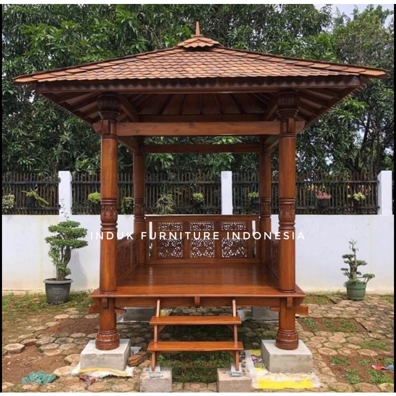 GAZEBO MINIMALIS UKIR JATI 2x2 .GAZEBO UKIR JEPARA