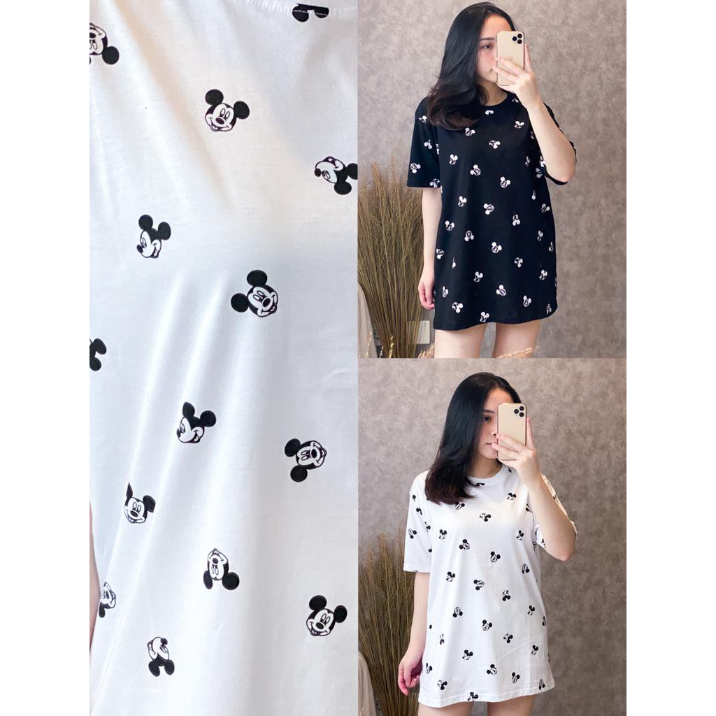 Baju Wanita Oversize Bahan Katun Combed 30s Atasan Wanita Kekinian Motif Full Print