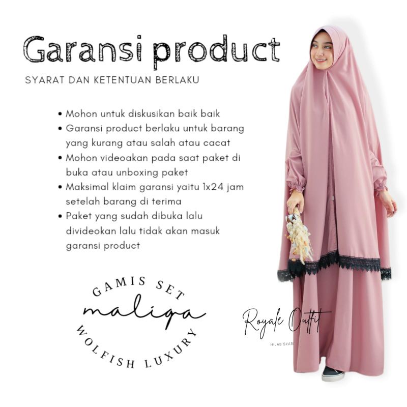 Maliqa syari|gamis syari lengan pendek Gamis set khimar|Gamis polos gamis cadar gamis akhwat gamis ori ori royale