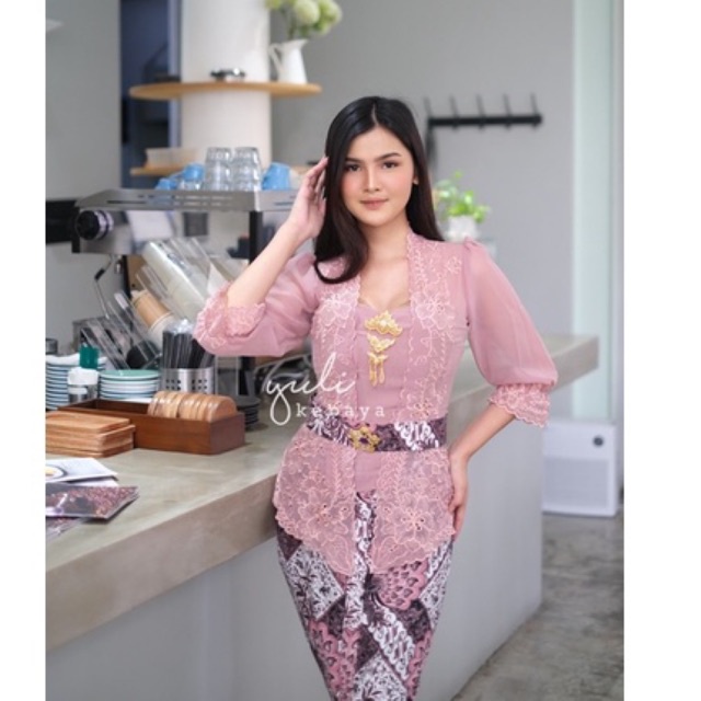 Setelan Kebaya Bordir Special Ping Creamy | Bordir Encim