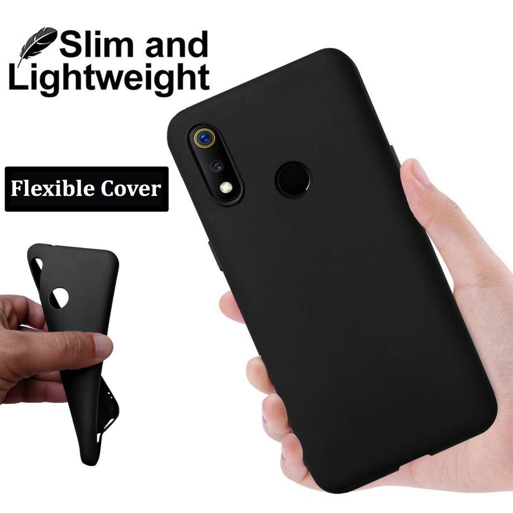 Soft Case Jedel Black Matte Realme 2 3 5i Pro C2 C3 C11 C12 C15 Silicone Slim Back Cover OCEANMART Ocean Mart Murah Grosir