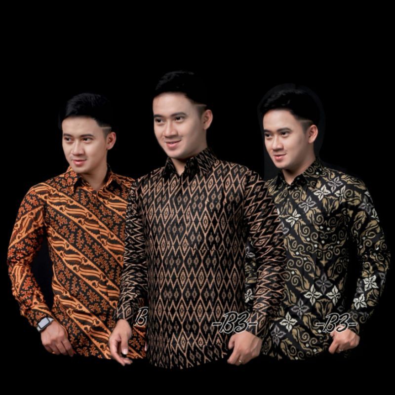 Toko Grosir Baju Batik Pria Slimfit Big Size M L Xl Xxl Atasan Kemeja Batik Lengan Panjang Original pByaXKOCNdwZ1a
