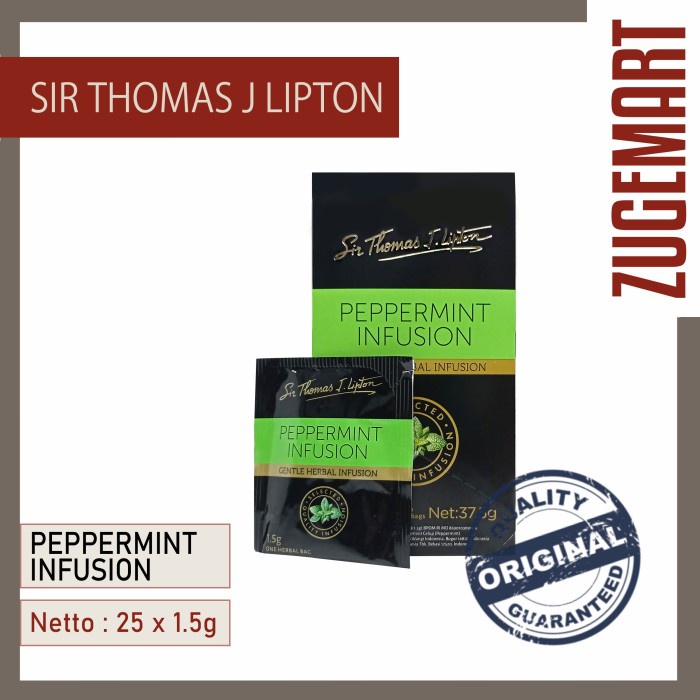 

Premium Tea Sir Thomas Lipton Peppermint Infusion / Teh Celup - 37.5gr