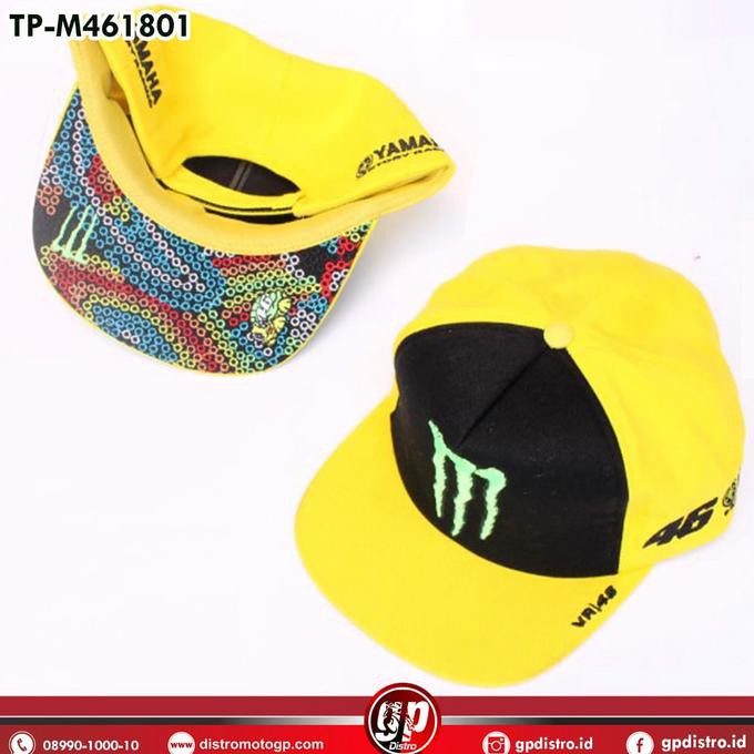 New Seller Topi Motogp Rossi Monster 2018 Snapback - Kuning