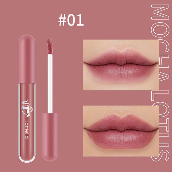 Lameila Lip Glaze Waterproof Anti Lengket 6 Warna / Lipstick Lameila Nude Edition Lipcream Matte / Lipstik Cair Lip Gloss Pelembab Bibir / TV-15