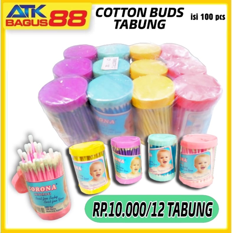 12 tabung cotton buds/korek kuping/pembersih kuping