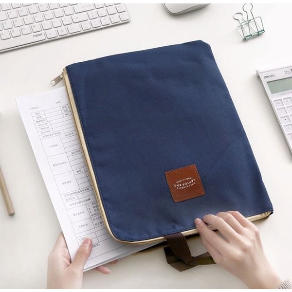 TAS FOLDER KANVAS PELINDUNG DOKUMEN A4 LAPTOP IPAD TABLET MURAH BERKWALITAS
