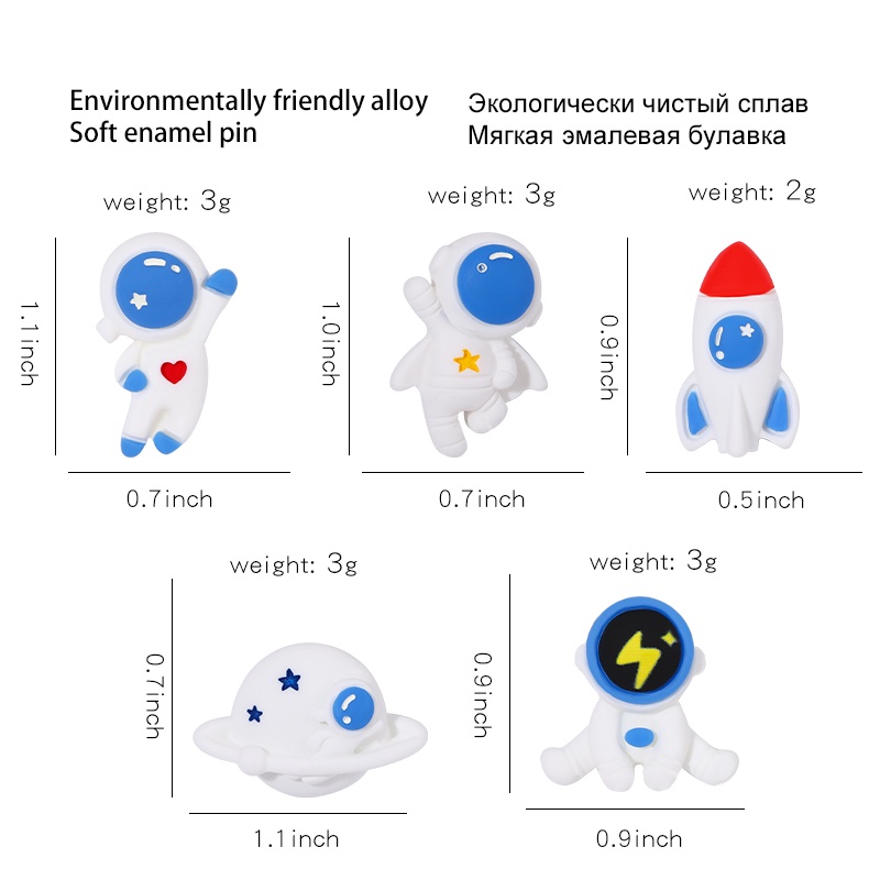 Pin Bros Bentuk Astronot Luar Angkasa Untuk Aksesoris Pakaian