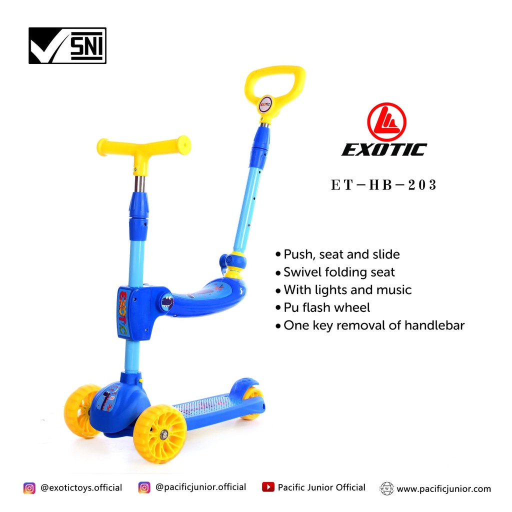 KHUSUS PENGIRIMAN LUAR KOTA - Scooter Anak Otoped Pacific Original HB 006 / HB 203 / HB 206