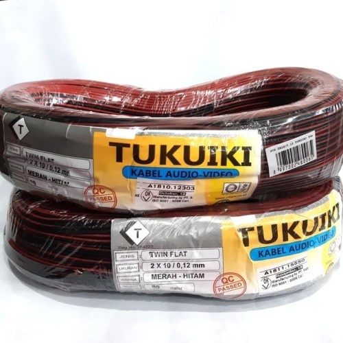 Kabel Audio Serabut 100m /Kabel Listrik NYZ hitam merah 2x10***