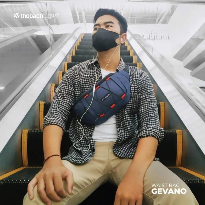 TAS SELEMPANG TAS PINGGANG WAISTBAG PRIA TERBAIK TERMURAH GEVANO THOBACH ORIGINAL
