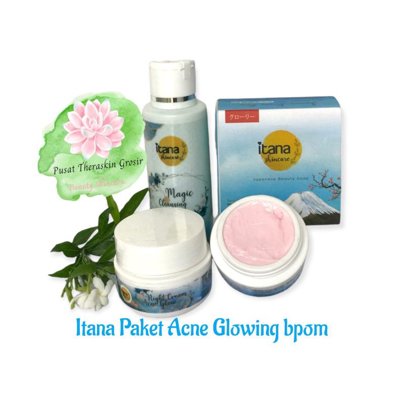 Itana Paket Acne Glowing Series bpom/ Itana Paket Acne Glowing Bpom/ Krim jerawat/Paket Jerawat