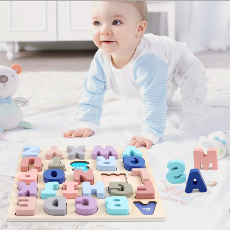 Indibaby Macaroon Wooden Puzzle | Mainan Edukasi | Mainan Balok