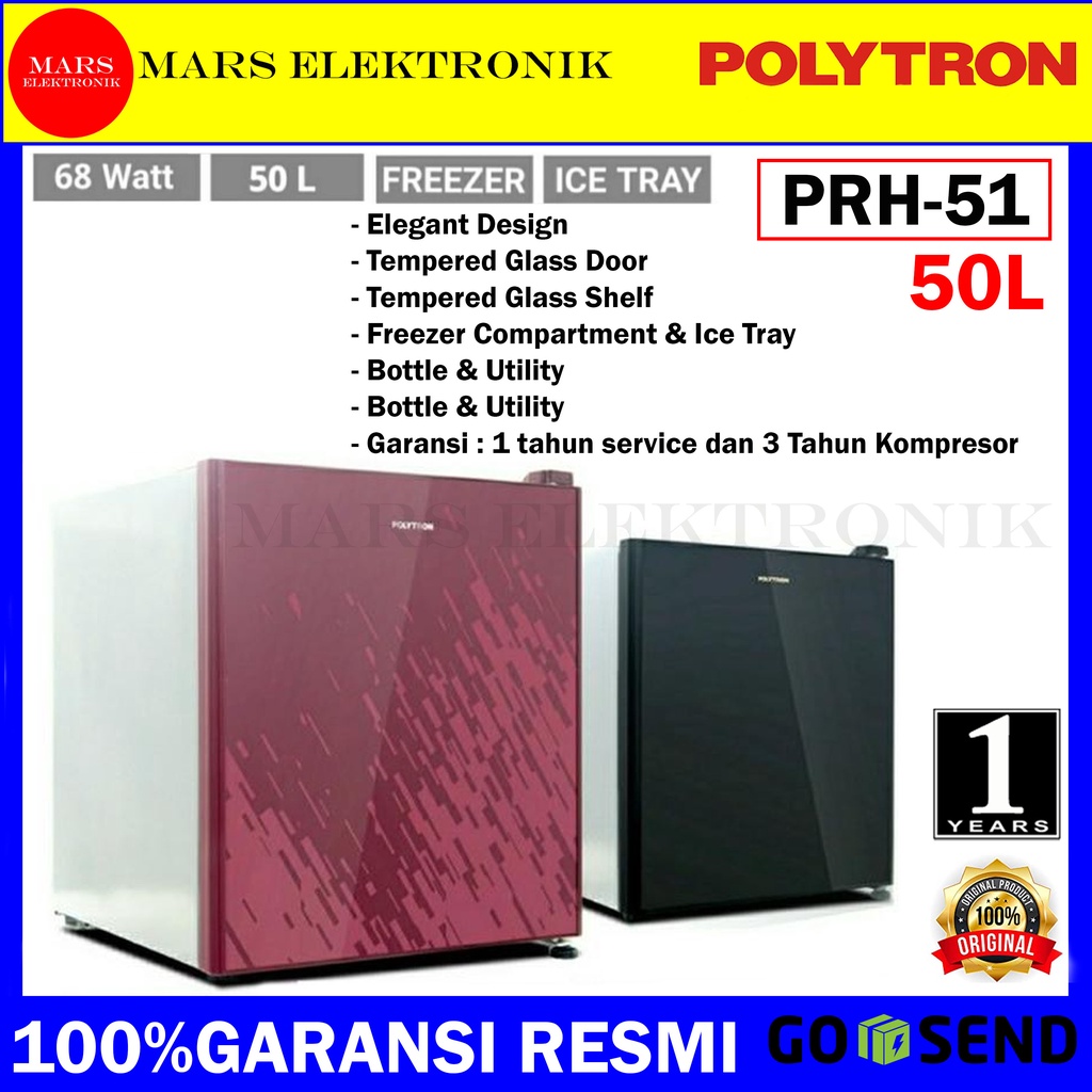 KULKAS POLYTRON MINI PRH-51 / 50 LITER /  PORTABLE / KULKAS MINI POLYTRON PRH 51 / PRH51 / KULKAS MI