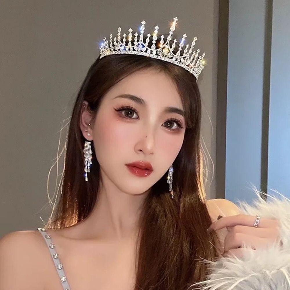 Mxbeauty Berlian Imitasi Rambut Hoop Hiasan Rambut Elegan Wanita Putri Ikat Kepala Gadis Tiaras
