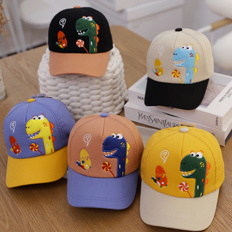 Topi anak usia 6-24 bulan import terbaru model karater Dino Lolipop