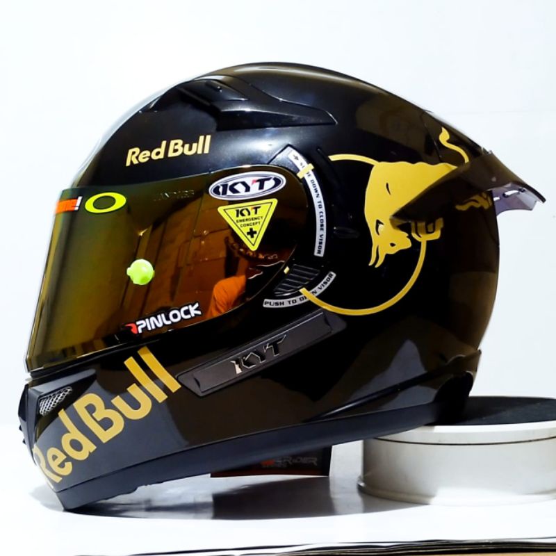 HELM KYT K2R PAKET GANTENG RED BULL(visor iridium) INCLUDE VISOR ORI-B.glosy red bull P.G