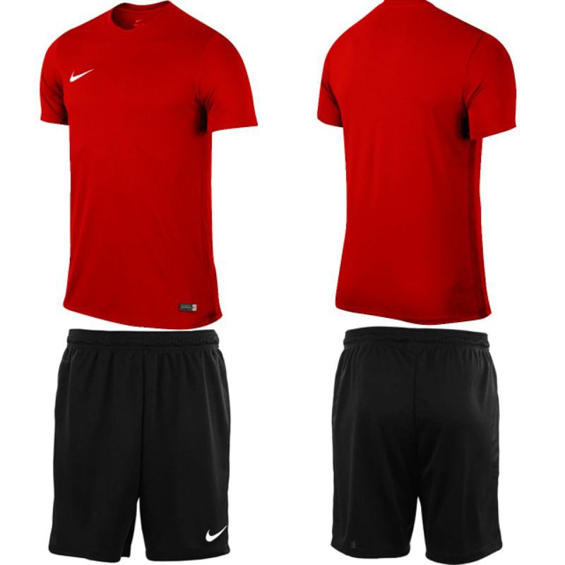 Stelan Futsal Dewasa (Baju Merah, Celana Hitam)