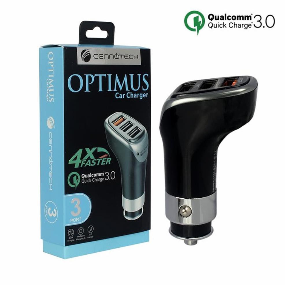 TERMURAH CENNOTECH OPTIMUS CAR CHARGER QUALCOMM 3.0 QUICK CHARGER CHASAN MOBIL