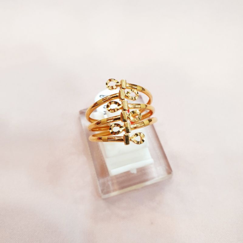 [NEW] Cincin lebar polos ukir emas asli kadar 375 8K