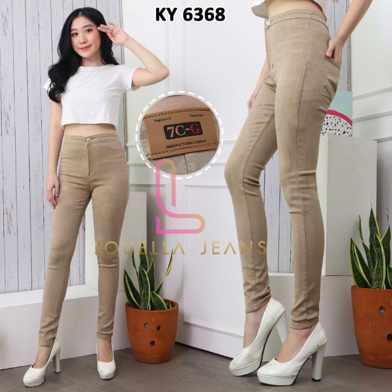 Celana Jeans Highwaist / HW Jeans 7C-G / HW Jeans Coklat / UK 27-34