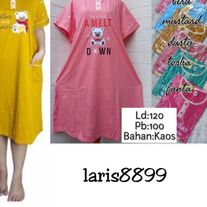 ☛ Daster Wanita Tessa fit L.XXL - Baju tidur Daster Kaos Tesa Goodquality ✤