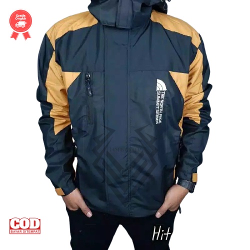 Jaket gunung /Jaket pendaki gunung pria / jaket murah / jaket outdoor TNF summit seriez-HITAM - MUSTARD