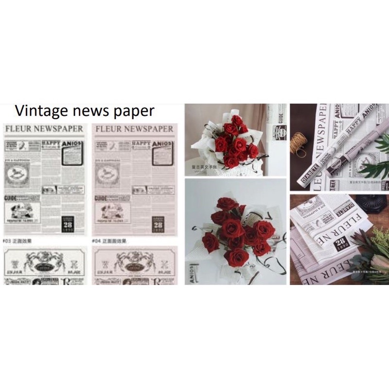 

READY | fleur newspaper wrap | non waterproof | per lembar | wrap bunga