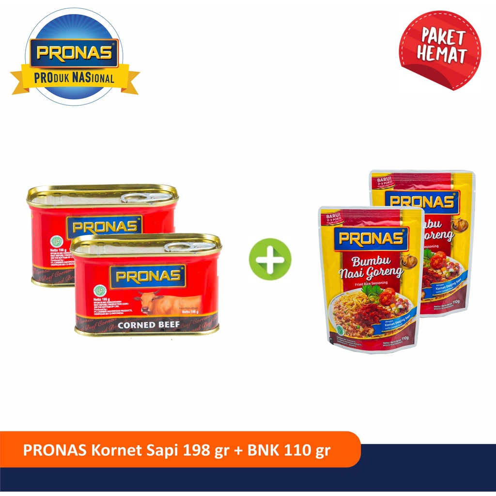 PRONAS Paket Exclusve  Kornet Sapi 198g & Bumbu Nasi Goreng Kornet Sapi 110g (4pcs)