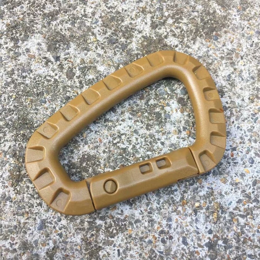 carabiner army kuat baja plastik warna hitam cream hijau  gantungan carabiner