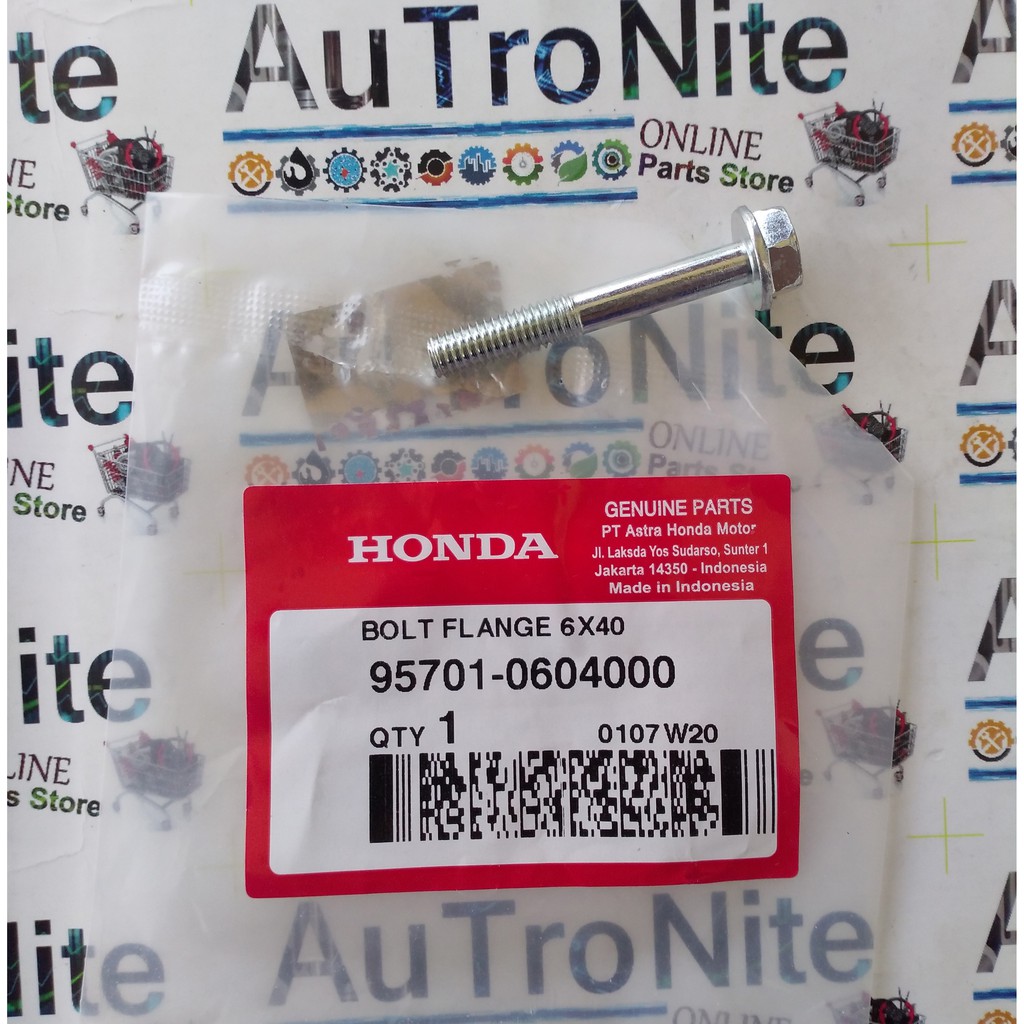 Baut Body kunci 10 Bolt Flange 6x40 mm Silver 95701-060-4000 Original Honda Genuine Parts