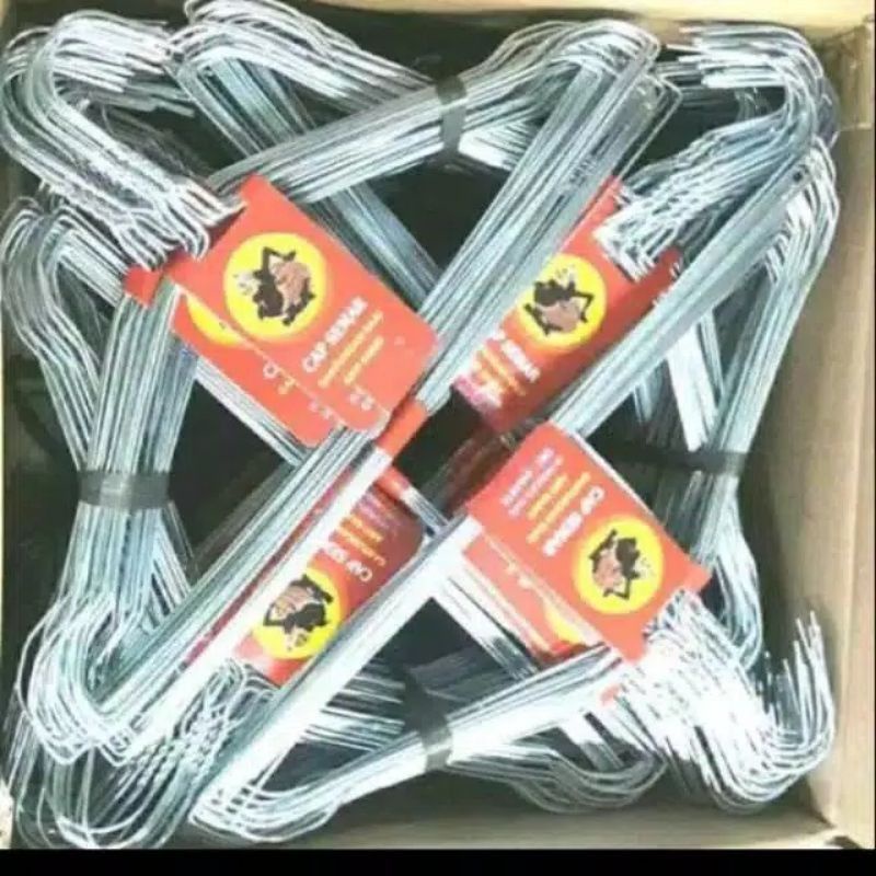 HANGER KAWAT CHROME TEBAL 1 PACK 10PC