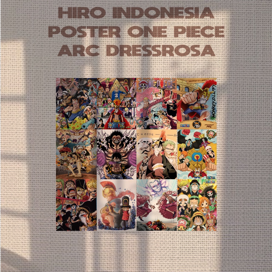 [BACA: POSTER ISI 12PCS UKURAN A5] Poster Anime One Piece Buronan Bounty Mugiwara Crew Terbaru & Kapal Thousand Sunny Go-12PCS | OPxDressrosa