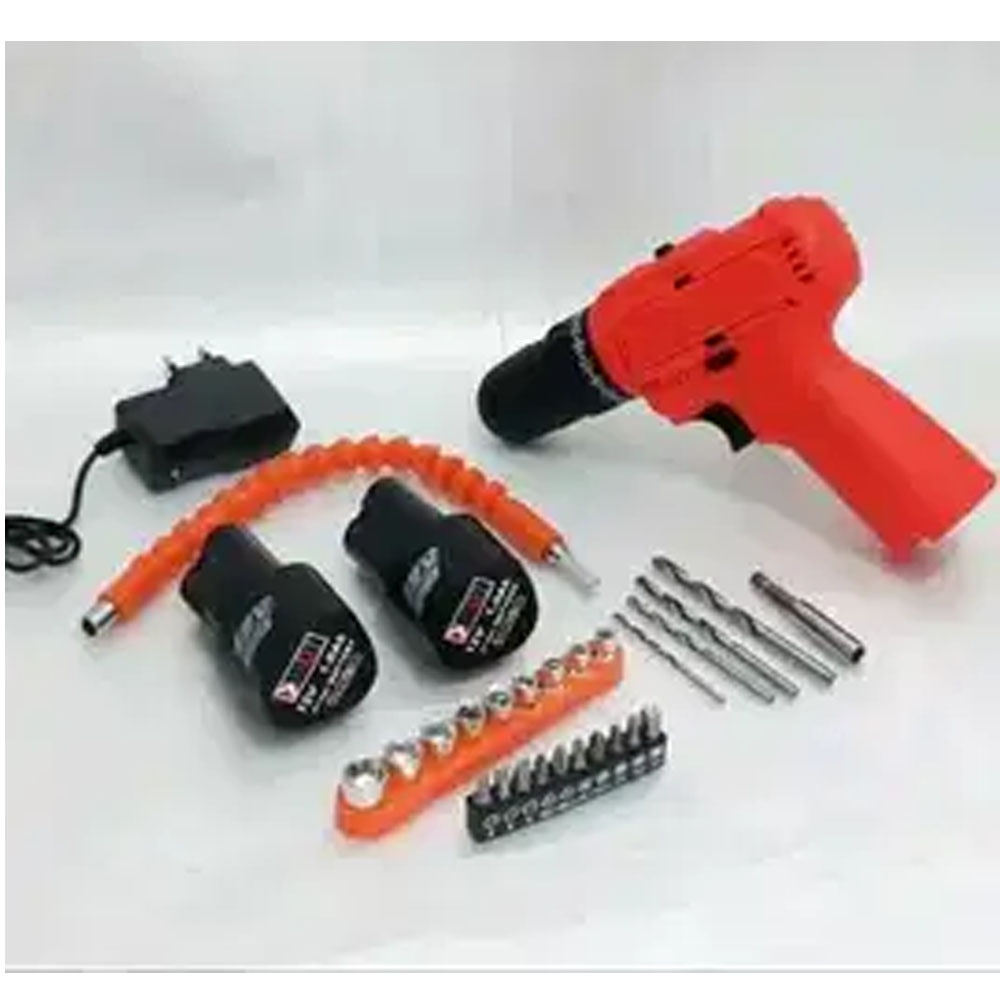 HDT CDD405 Mesin Bor Cordles Cas Charger 12V Cordless Drill 2 Baterai