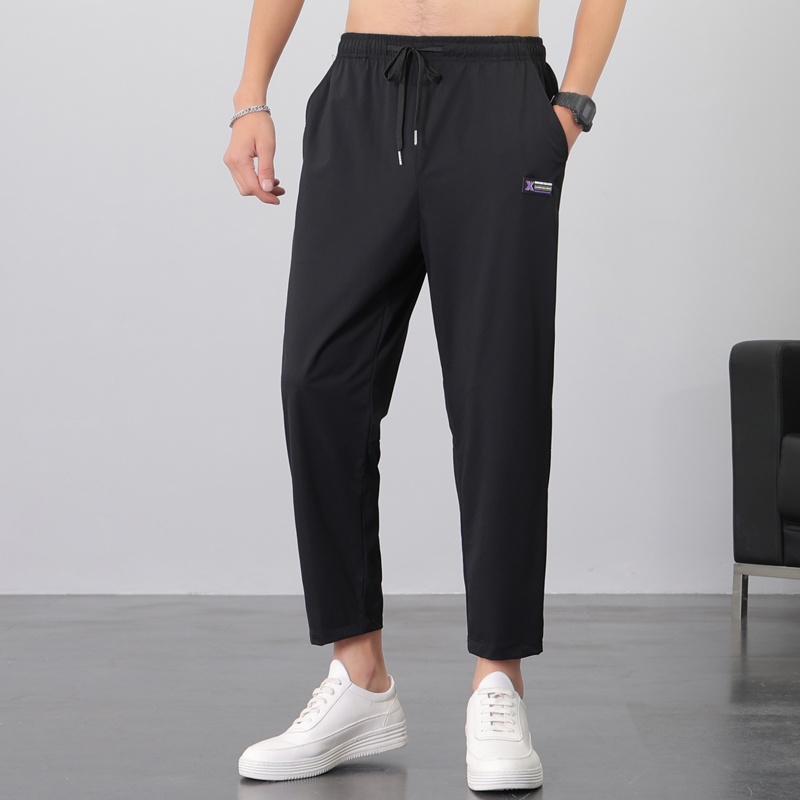 Celana Pria Tipis Kain Peregangan Celana Panjang Kasual Elastisitas Cepat Kering Pants