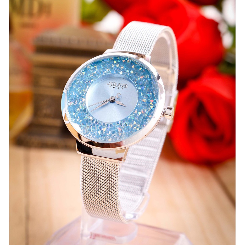 Julius JA-1111 / JA1111 ORIGINAL Jam Tangan Wanita Korea Cantik dan Elegan Kristal Stainless Steel