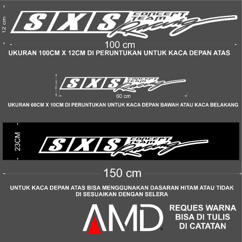 Stiker kaca depan sticker mobil stiker belakang mobil SXS RACING