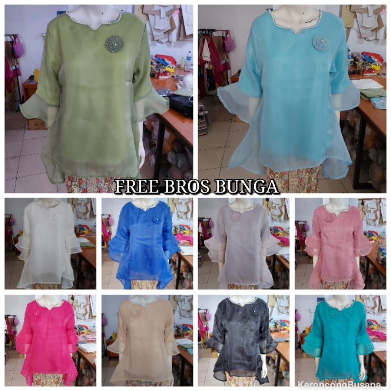 Blus ORGANZA Premium kombinasi mutiara. REALPIC KeroncongBusana