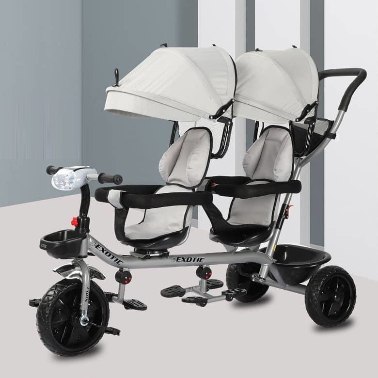 Sepeda Anak Bayi Balita Dorong Roda 3 Tricycle Exotic Kembar ET8809 2 Kursi Bisa Duduk Berhadapan By Pacific-1