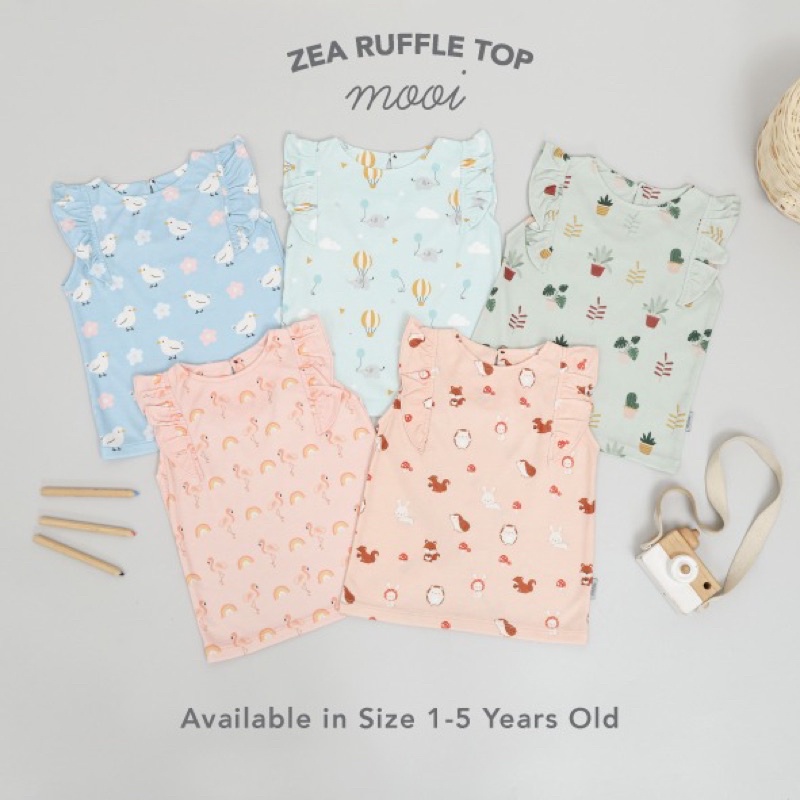 MOOI ZEA RUFFLE TOP/ATASAN ANAK PEREMPUAN