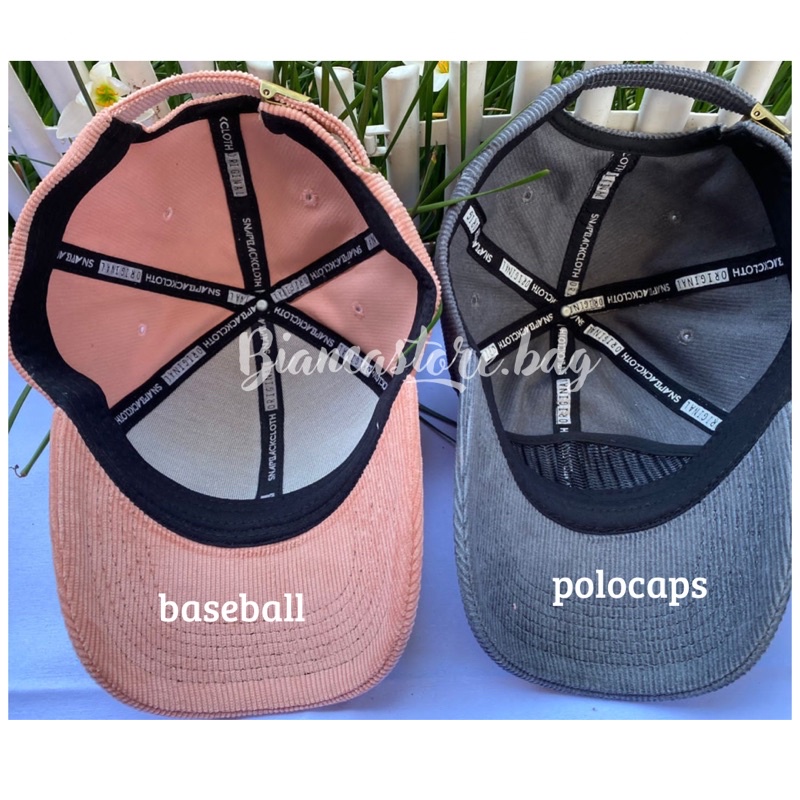 TOPI CORDUROY BASEBALL PREMIUM TOPI BASEBALL CAPS PRIA DAN WANITA TOPI CORDUROY POLOS CLOTHING TOPI POLOCAPS TOPI POLO CAPS