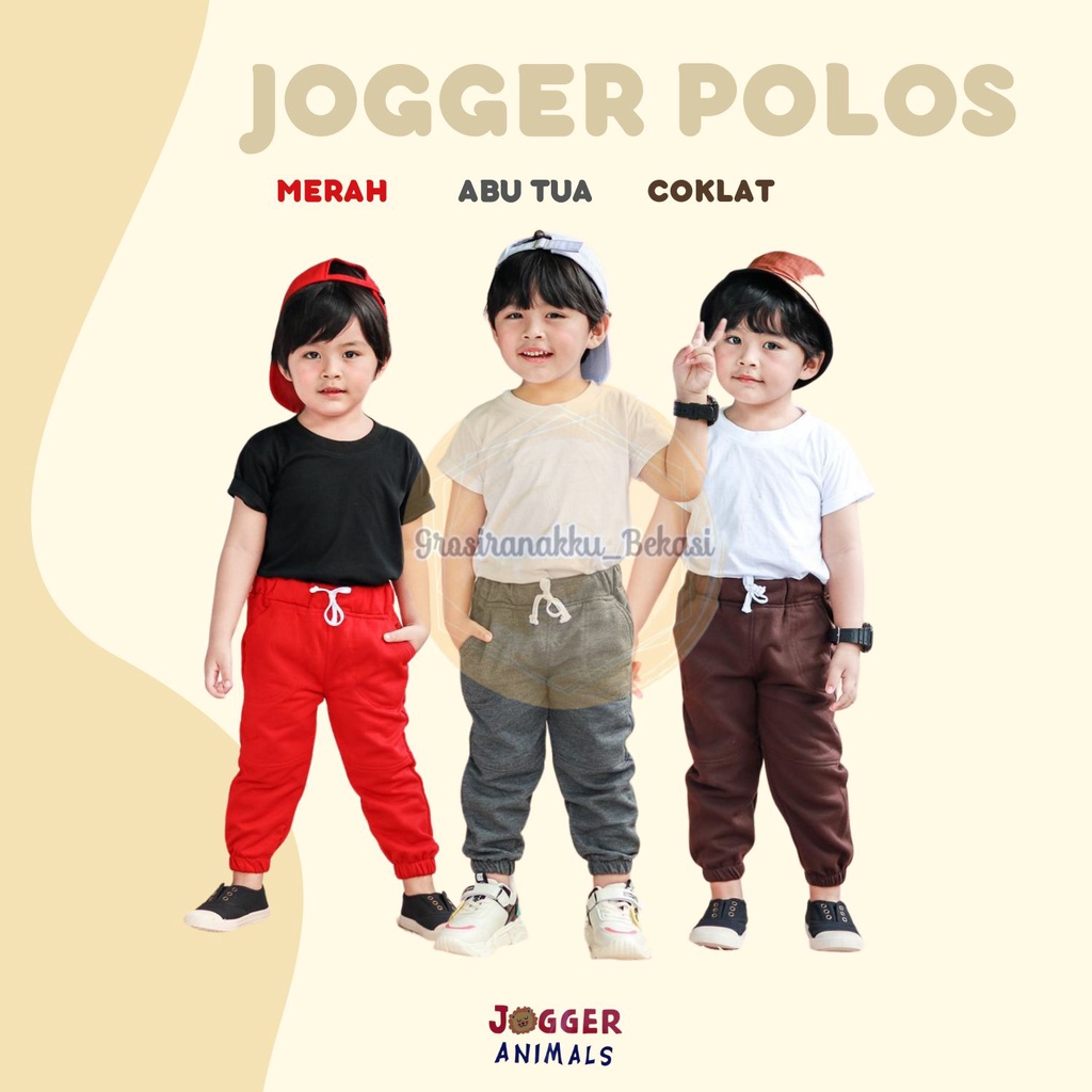 Celana Jogger Anak Polos Mix Warna Size 2,3,4,5tahun