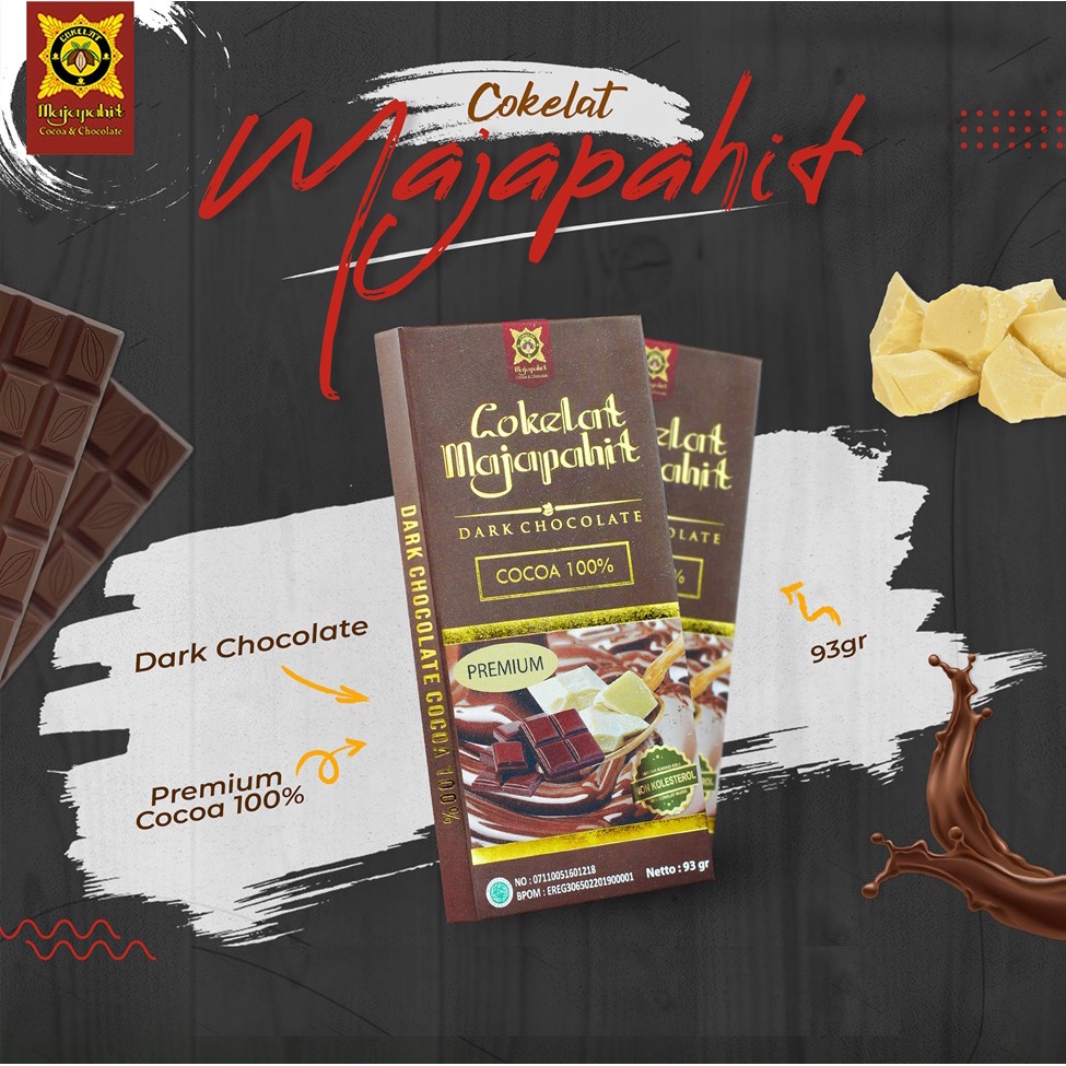

Dark Chocolate/Dark Cokelat/Dark Coklat/Cokelat Batang/Cokelat Batangan/Coklat Batangan/Cokelat Murni Sehat/Cokelat Majapahit 93 gr