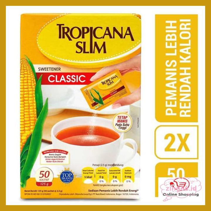 

4R6Ey46- Twin Pack: Tropicana Slim Sweetener Classic (50 Sachet) R7Eye59-