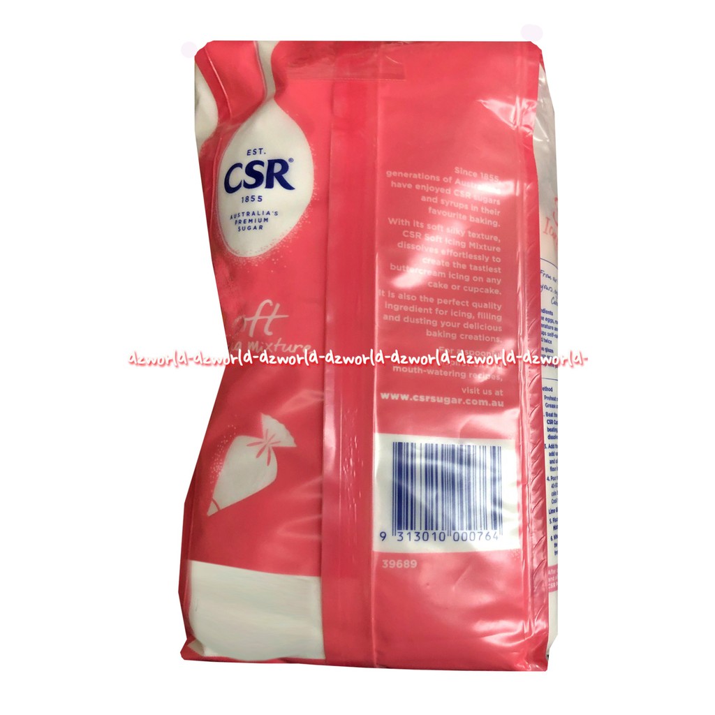 CSR Soft Icing Mixture 1Kg Australia Premium Sugar Gula Putih Untuk Kue Icing Untuk Cake Tart Hiasan Kue Ultah Ulang Tahun Aising C S R lapisan gula